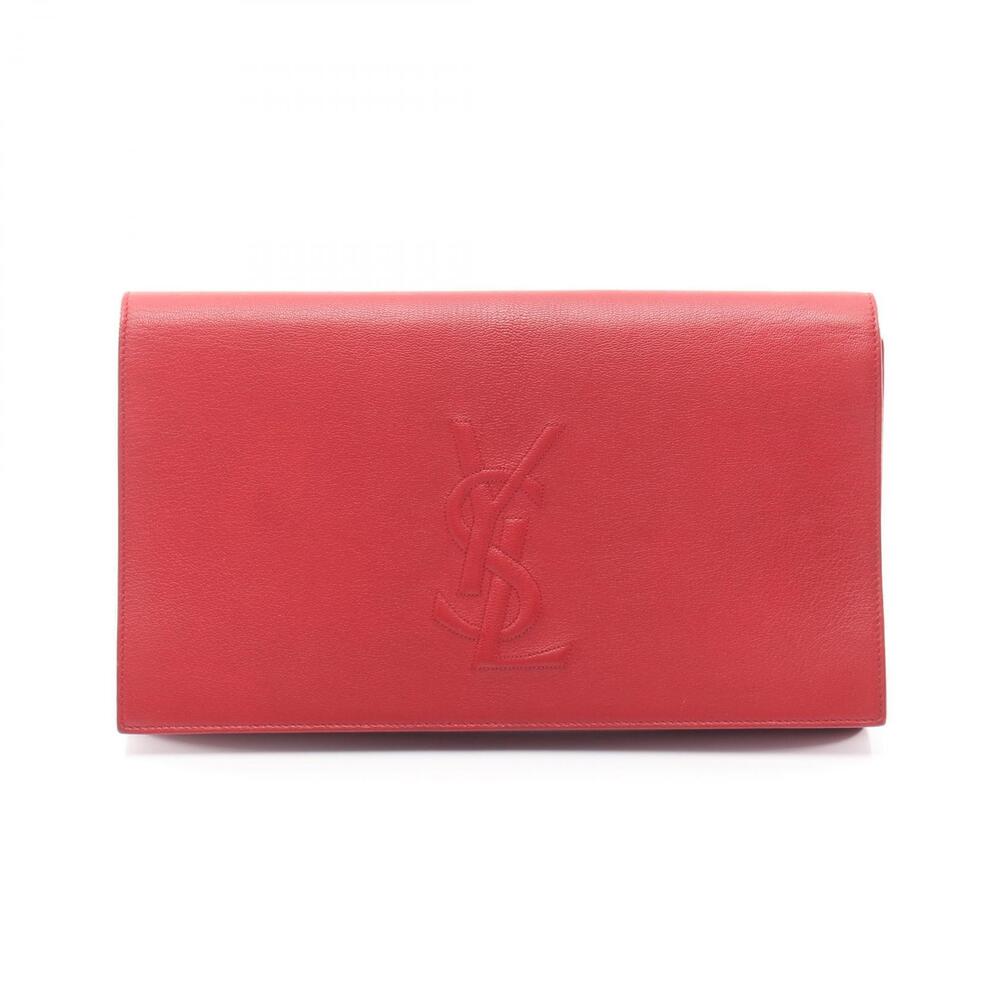 Saint Laurent Clutch Bag Leather Red